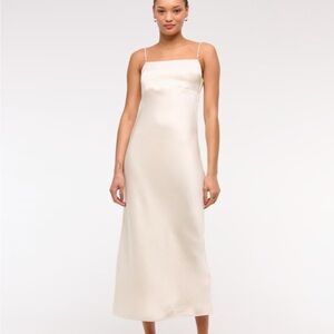 Abercrombie & Fitch Satin Ivory Dress